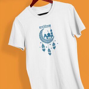 Eid Mubarak Ramadan Crescent Moon T-Shirt | Ramadan Kareem T-shirt | Islamic Tee